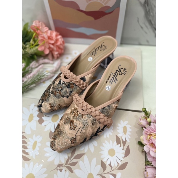 RATTU BOUTIQUE-Termurah!!! Heels 5cm kaca bolong brukat bling kepang / sepatu pengantin / wedding shoes / sepatu tunangan / sepatu kondangan