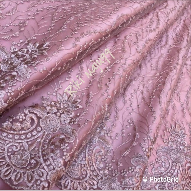 New Kain Tulle Bordir Mutiara / Tile Mutiara pinggiran