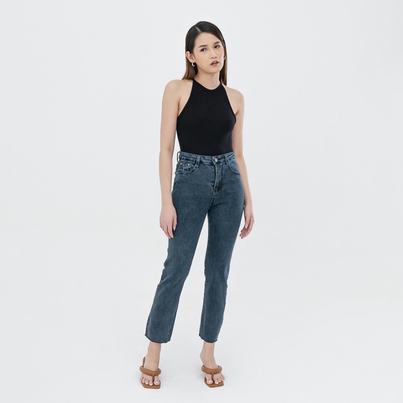 VIERLIN - Jeans 2598 - HW STRAIGHT JEANS UNFINISHED