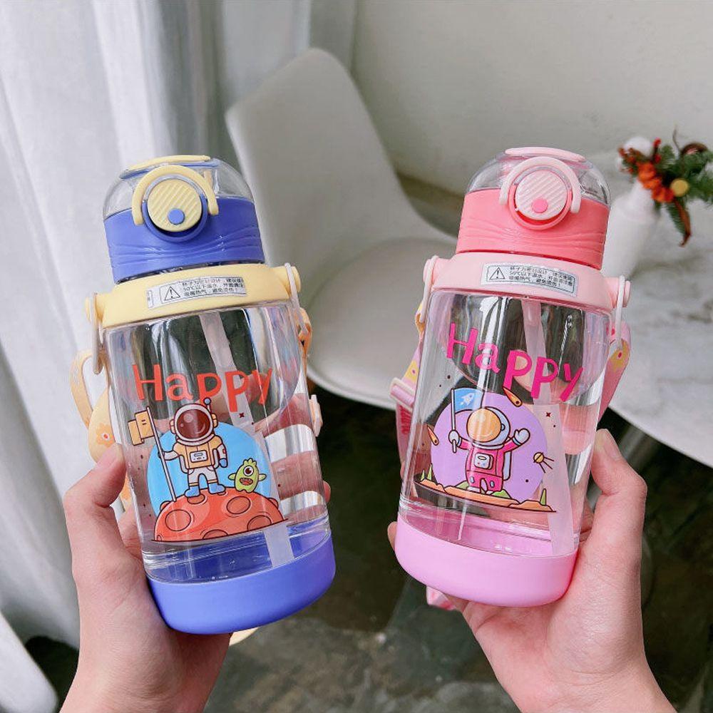 Needway Cangkir Air Anak Kreatif 700ml Botol Air Transparan Kartun Astronot Makan Luar Ruangan Sippy Cup