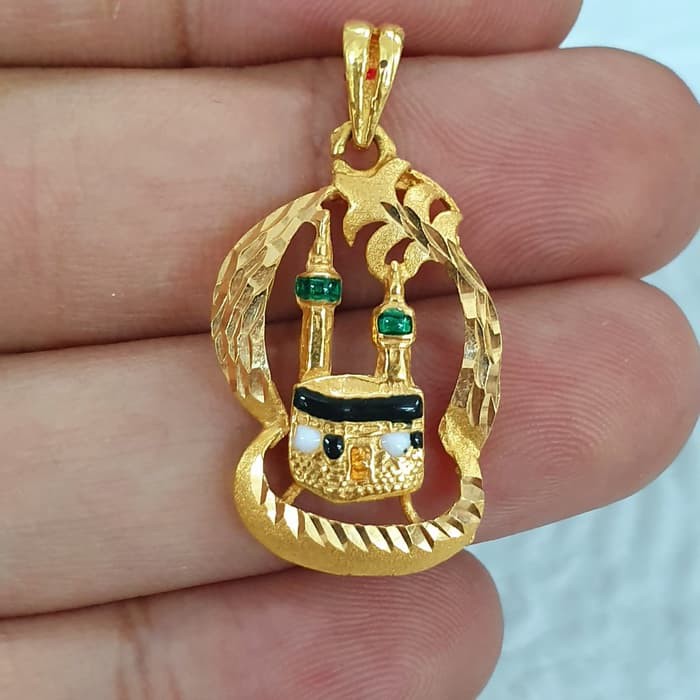 liontin ka'bah emas mekah 87.5% 875 87.5 % variasi cat 3