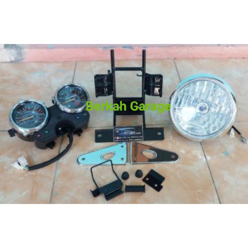 Paket Lengkap Lampu Depan Bulat Breket Rx-King 2008 Plus Spidometer Full Set