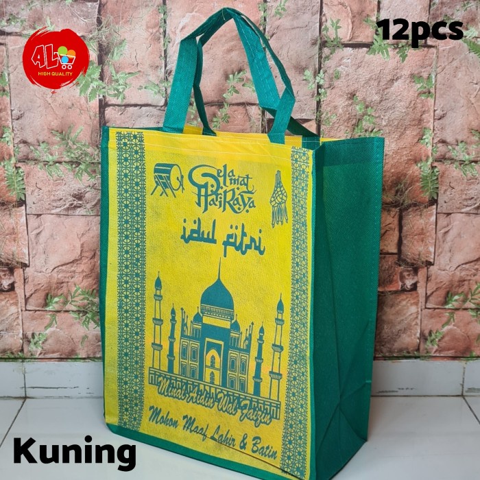 

12Pcs Tas Kain Spunbond Lebaran Paket Idul Fitri Ramadhan Syukuran Thr 043