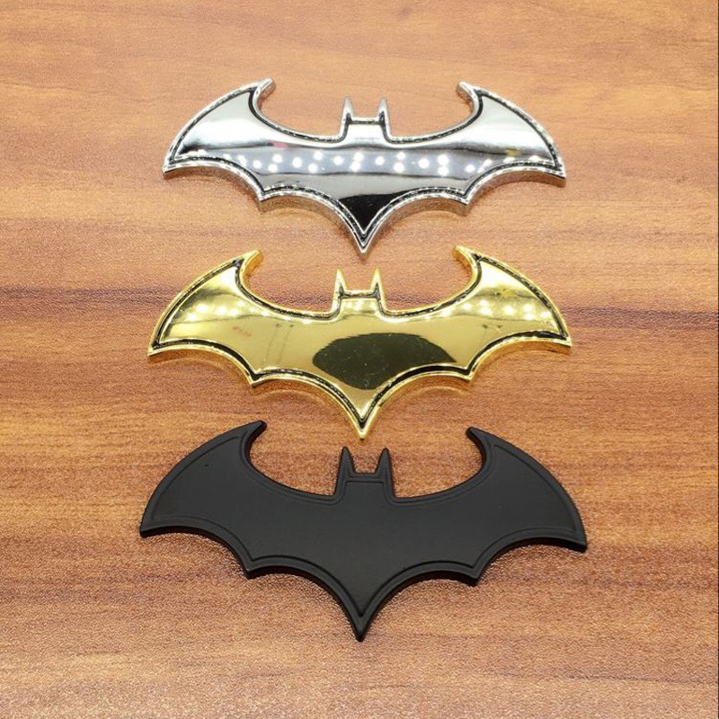 1pc Stiker Emblem Logo Batman 3d Bahan Metal Untuk Mobil / Truk / Motor