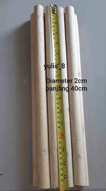 Kayu Dowel, Diameter 2cm, panjang 10cm - 50cm