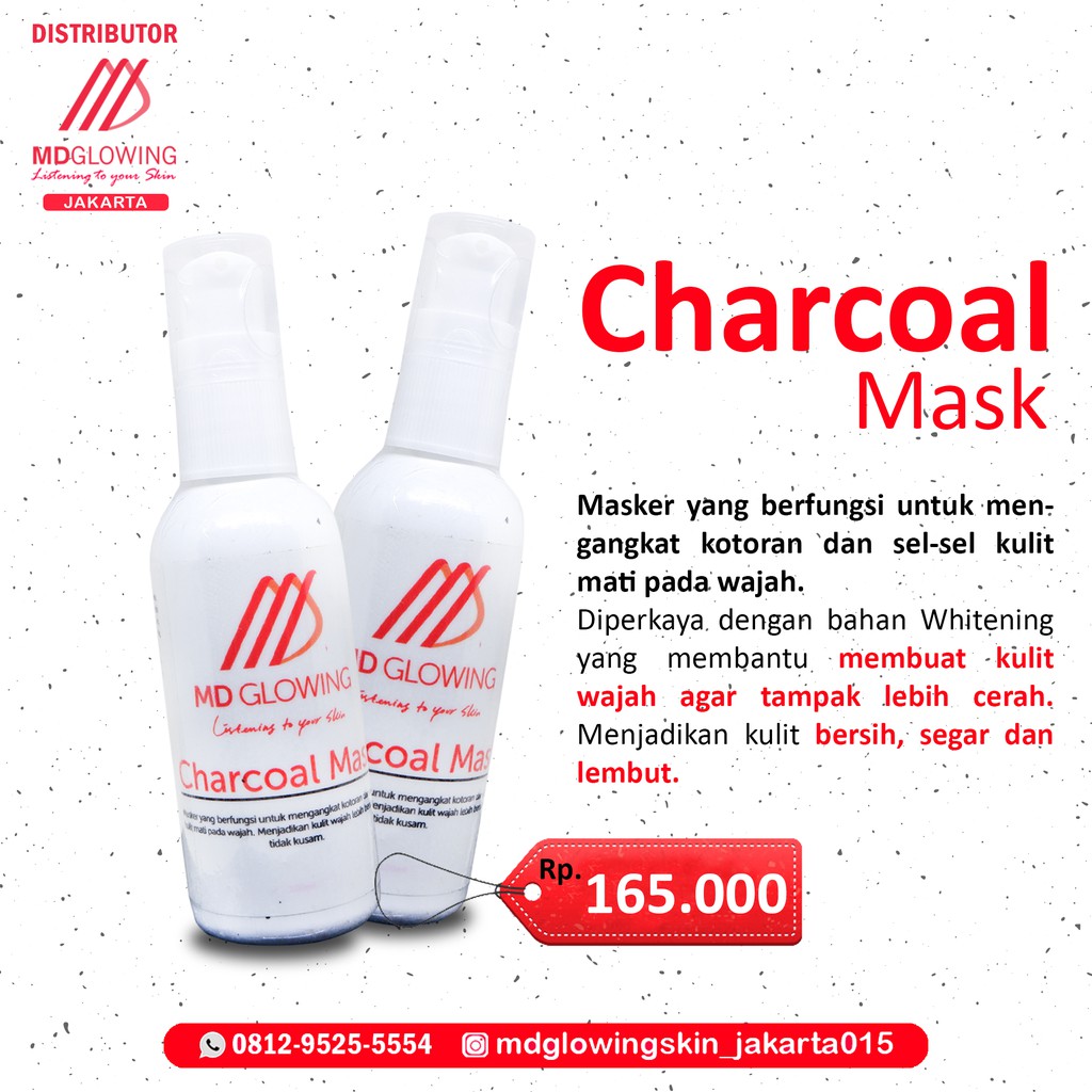 Masker charcoal Mask md glowing The new MD Glowing Distributor Resmi MD GLOWING