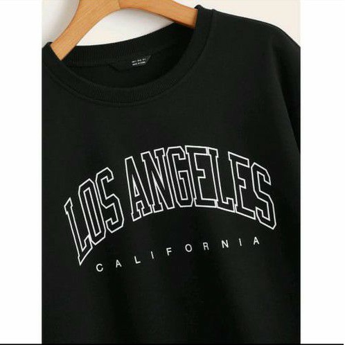 LOS ANGELES CALIFORNIA SWEATER OVERSIZE CREWNECK SWEATER WANITA