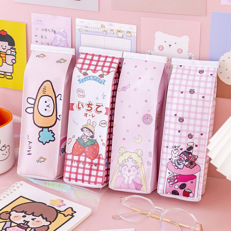 

Kids Milk Waterproof Pencil Case - Tempat Pensil Kotak Susu / Kotak Pensil Lucu / Kawaii