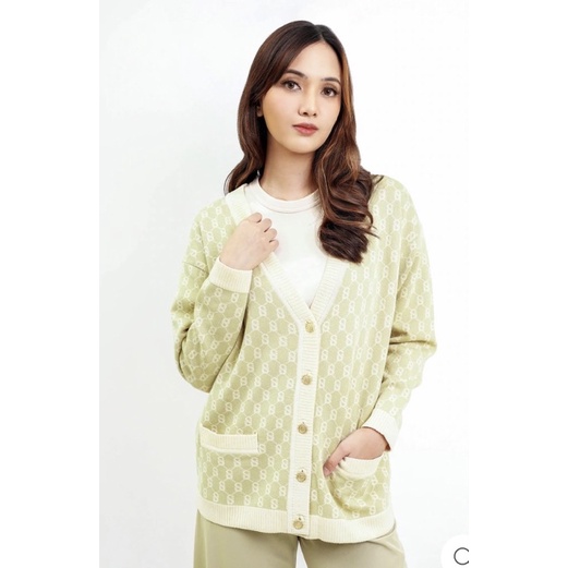 BUTTONSCARVES X BENANG JARUM SIGNATURE CARDIGAN PISTACHIO SIZE XL
