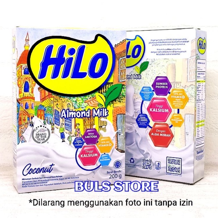 Jual Hilo Almond Milk Coconut /Active Coklat/Vanilla/Ketan Hitam/Kacang