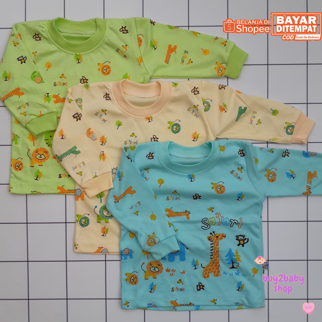 Kaos oblong bayi Rifani Babywear Animal Series usia 6-18 Bulan isi 3 PCS