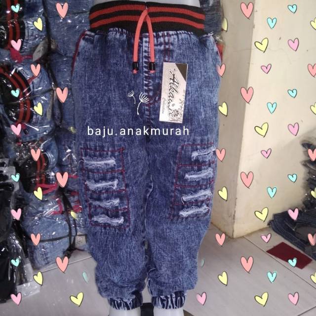  Celana  jeans  joger sobek  snow jeans  anak  keren 456789 