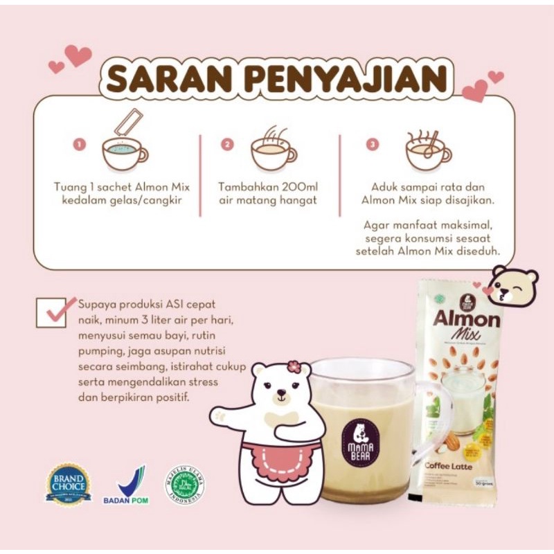 MamaBear Almon Mix - Minuman Serbuk Almon + Daun Katuk Pelancar ASI (ASI Booster)