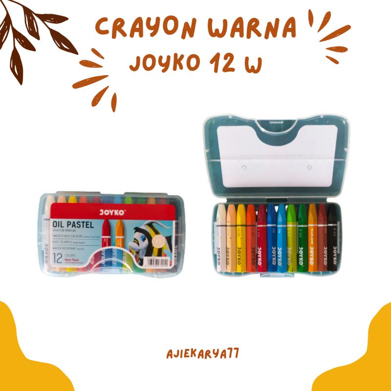 

Crayon Warna Joyko 12 w - Crayon Oil Pastel 12 Colours
