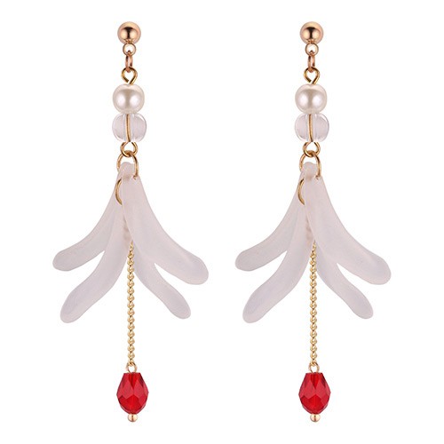 LRC Anting Tusuk Fashion Flower Shape Decorated Earrings