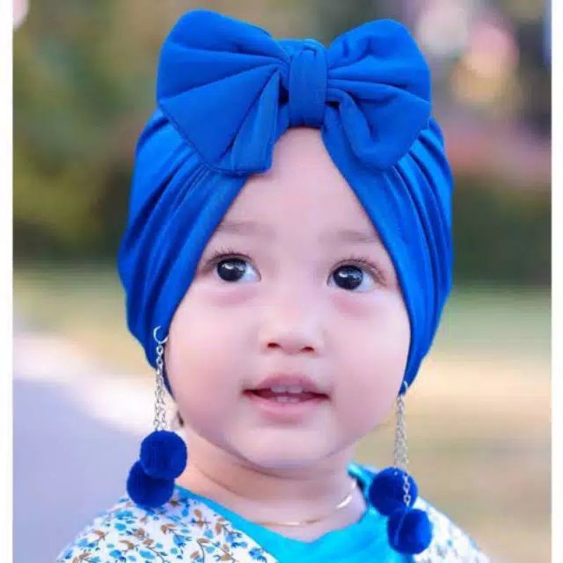 (COD) Kerudung Turban Bayi | Kerudung bayi | Turban Anak anting | Turban Pita Lucu Usia 0-2 tahun-4