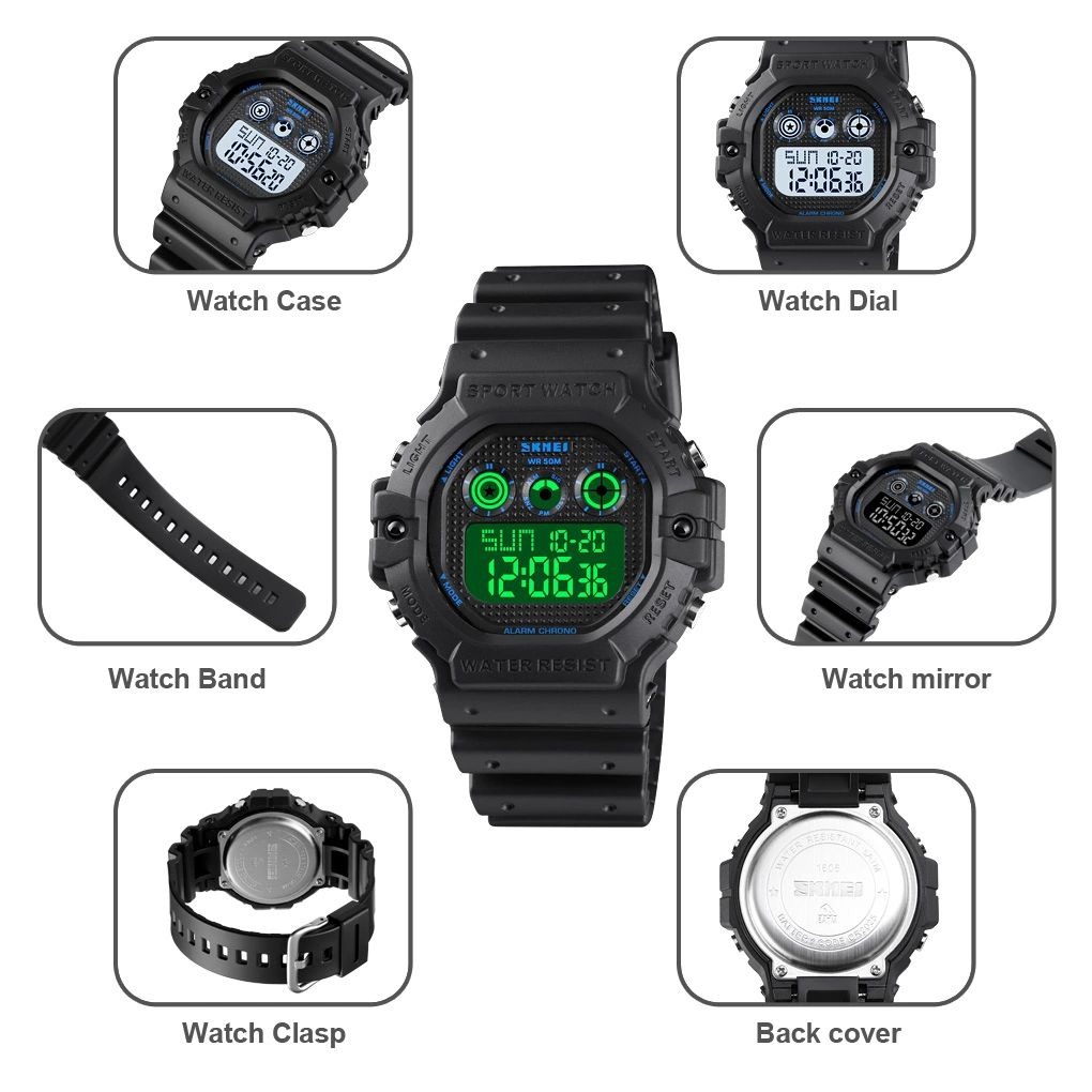 SKMEI 1606 Jam Tangan Pria Digital Anti Air WK-SBY