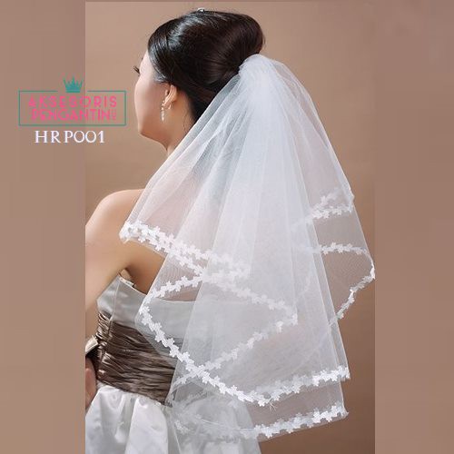 [PRODUK TERMURAH] AKSESORIS WEDDING HIASAN KEPALA PENGANTIN LACE PUTIH HRP001