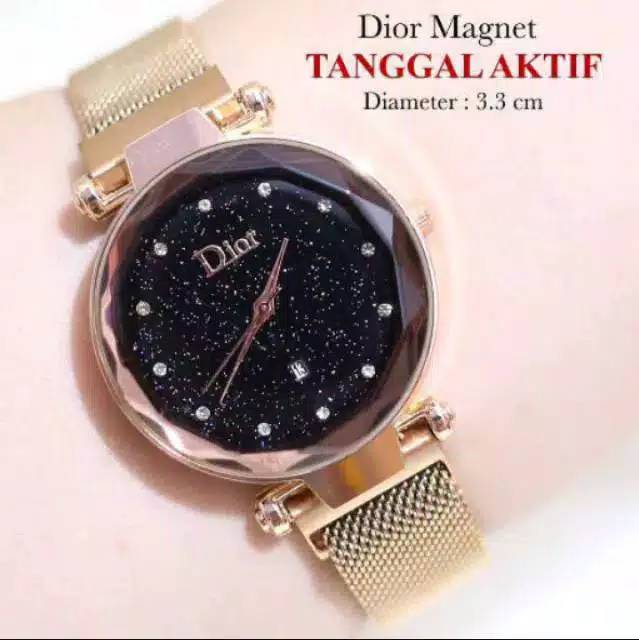 (Cod)Jam Tangan Wanita Di&amp;r Magnet Tanggal Aktif Strap Magnet(Dikirim Jakarta)