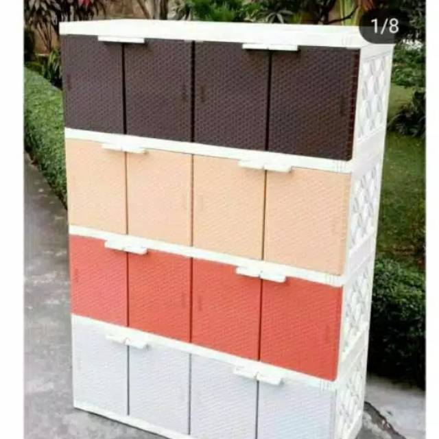 LEMARI 4 SUSUN LEMARI PLASTIK MURAH LEMARI PLASTIK RAK SUSUN LOKER CONTAINER LEMARI BAYI RAK BAYI