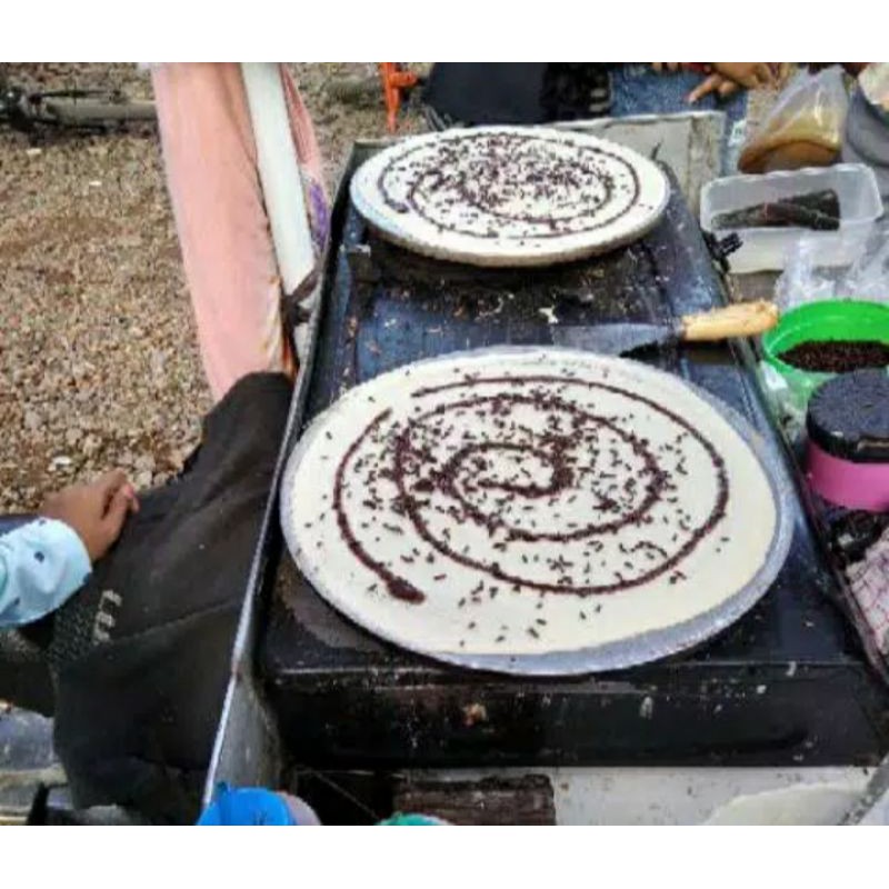 Loyang crepes wajan crepes semi otomatis lengkap dengan perata segitiga dan scrap