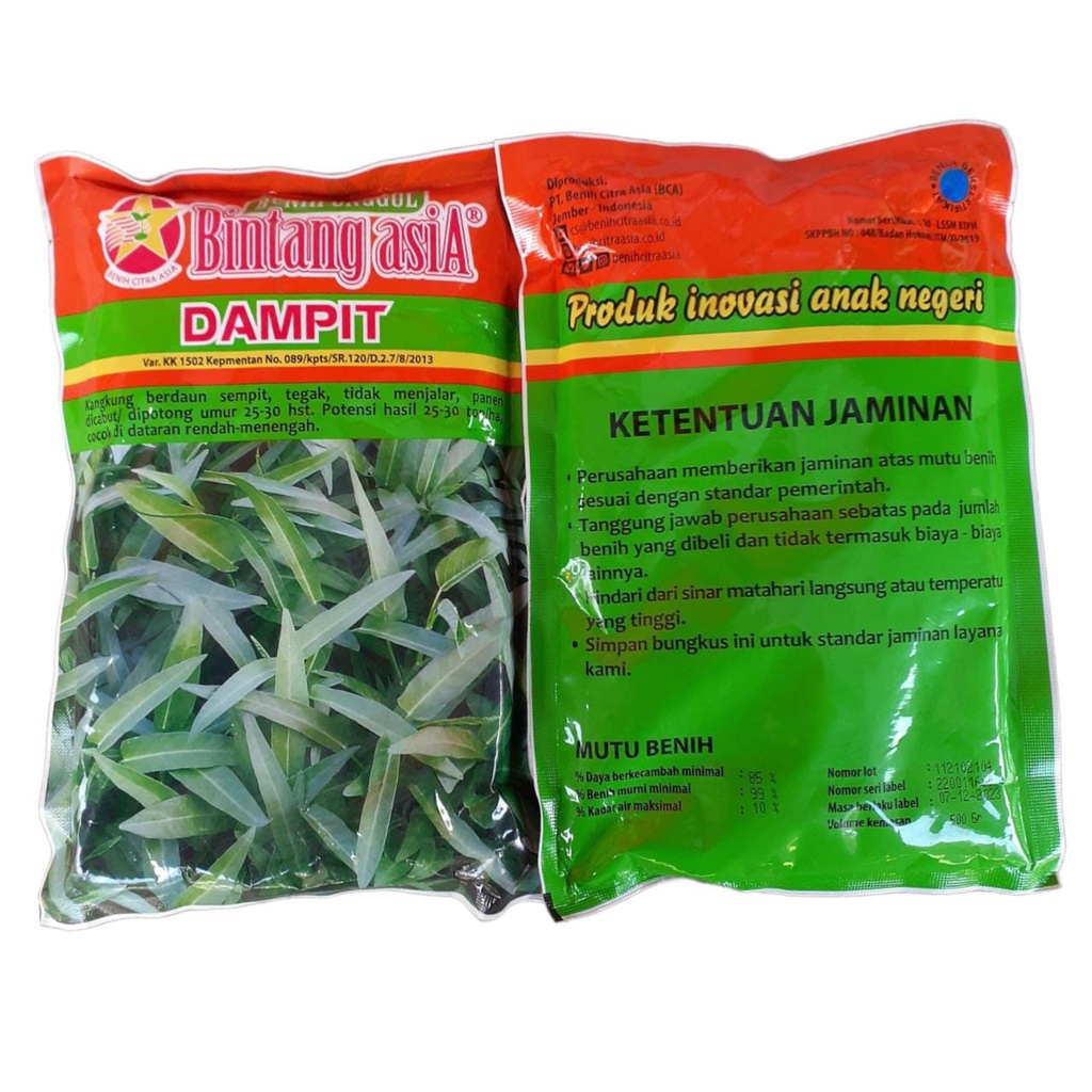 Benih / Bibit Kangkung Daun Sempit Dampit Isi 500 Gram | Biji Kangkung | Bibit Sayuran | Bibit Unggul