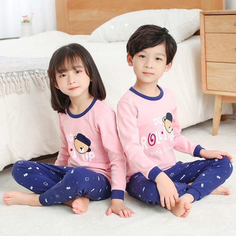 Baju Tidur Anak /Setelan Anak Couple Celana Panjang /Piyama Set Anak laki laki perempuan