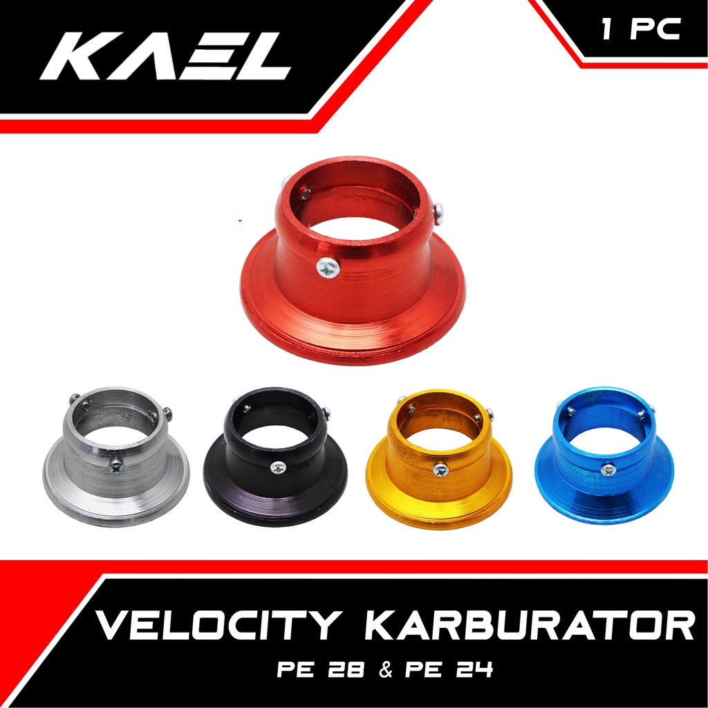 Velocity Karburator PE-PWK 28-24 Corong Karbu Veloscope Keihin-dll Hitam-Merah-Biru-Emas-Silver