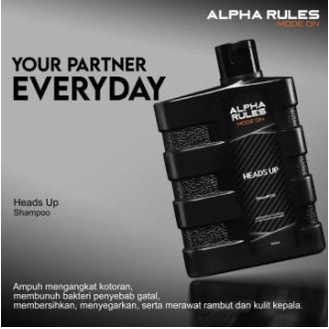 Alpha Rules Heads Up Shampoo Rambut Mandi Pria Anti Ketombe Alpharules 250ml