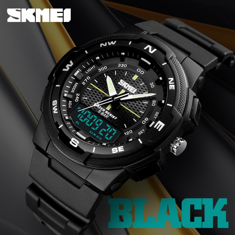  Jam  Tangan  Pria SKMEI AD 1454 Rubber Men LED Jam  