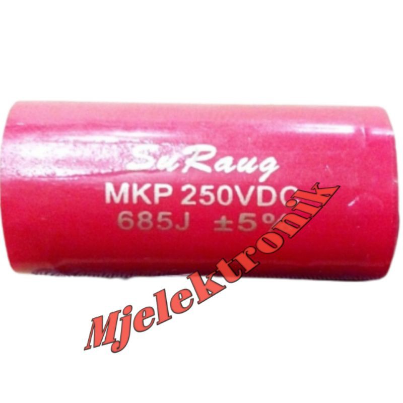 Surang 685 Kapasitor 6,8uF 250V Tweteer surang Capasitor radial Ori