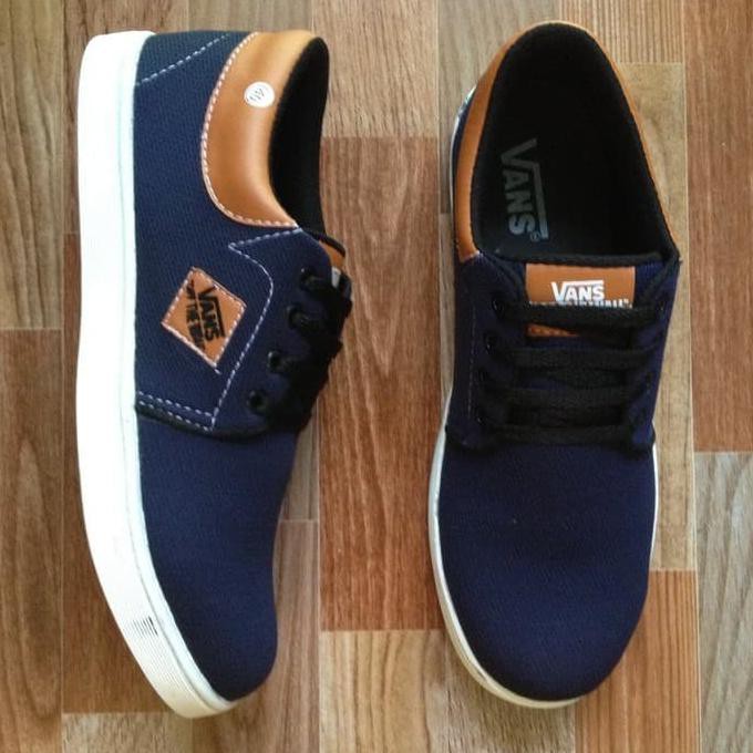 SEPATU PRIA CASUAL / SEPATU CASUAL VANS BLUE DENIM / SEPATU MURAH - Hitam, 37