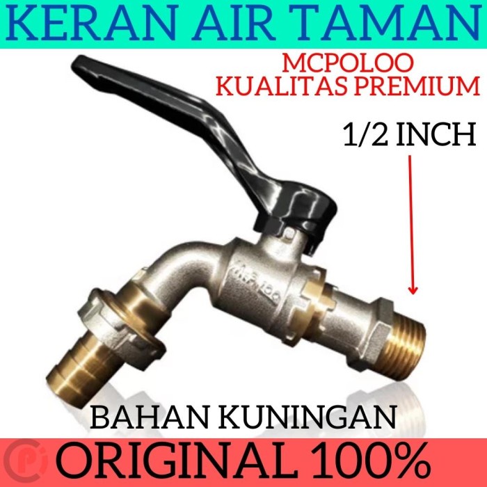 MCPOLOO Keran Kran Air Taman Ball Valve Bahan Kuningan Ukuran 1/2 Inch