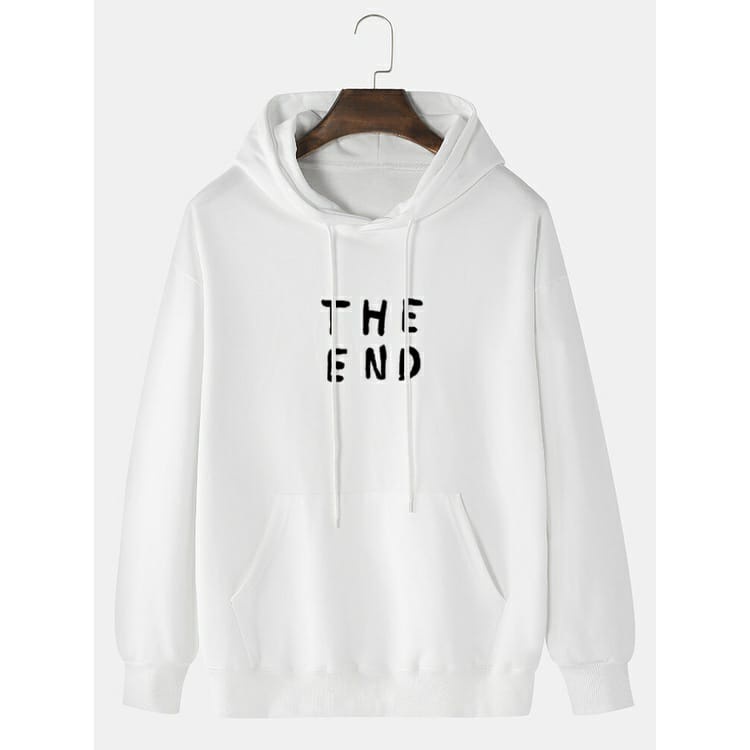 THE END HOODIE SWEATER JUMPER PULLOVER VINTAGE STYLE SWEATER HOODIE WANITA FLEECE