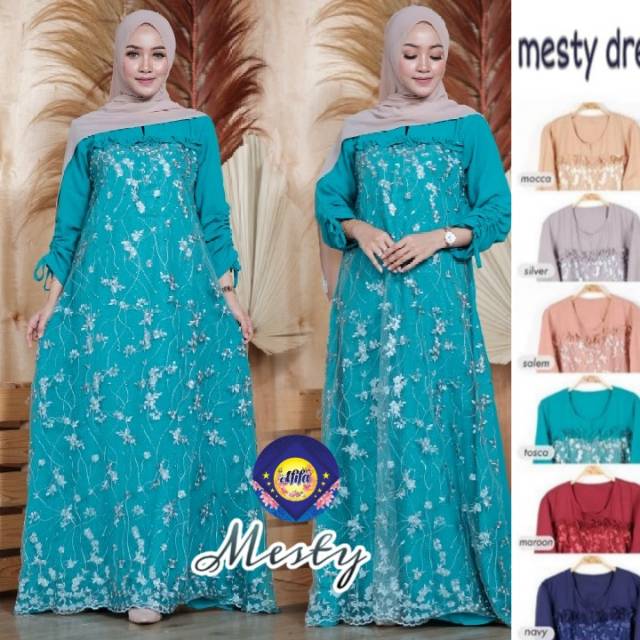 GAMIS MAXI TULE PREMIUM  MESTY DRESS ASLI ELEGAN