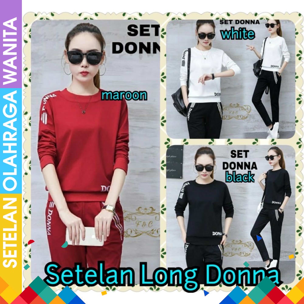 Setelan senam muslim premium bahan squba navy lis putih Baju senam olahraga fitness zumba aerobik