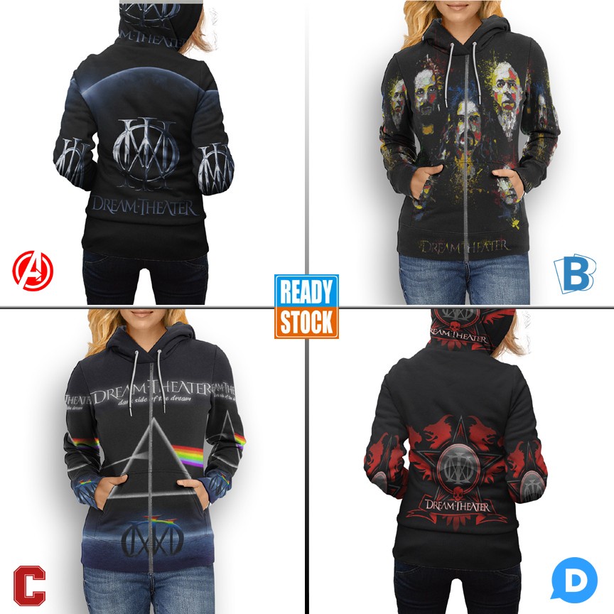 Jaket Hoodie Dream Theater SKU-7434106310368 Hoodie Fullprint Casual Zipper Hoodie Fullprint New Cas