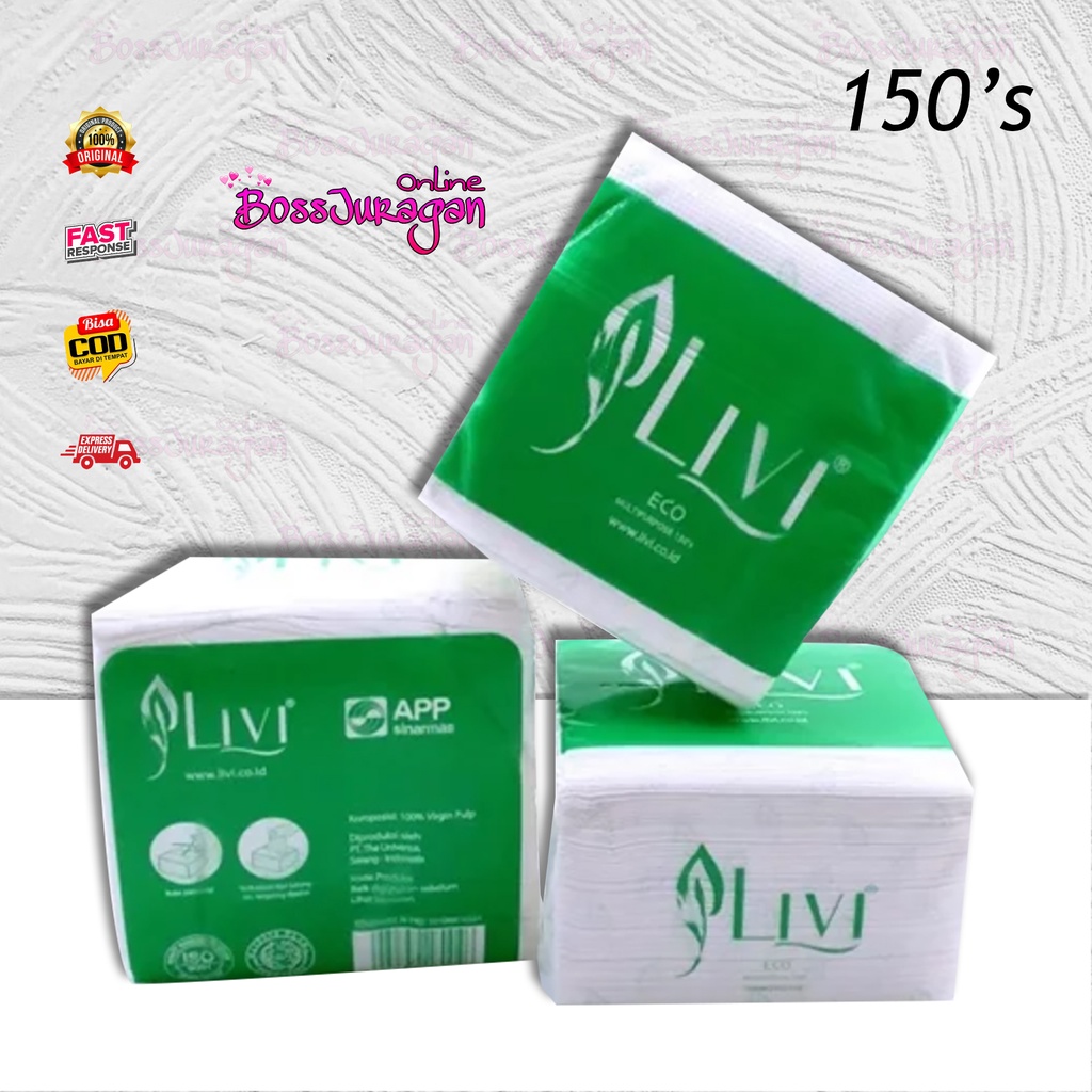 (BOSS) TISSUE LIVI ECO Multipurpose 150s - Tisu Serbaguna | Tissue Serbaguna