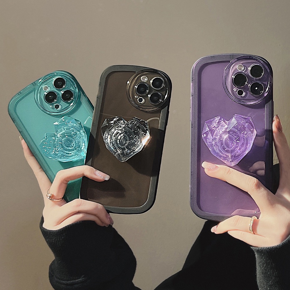 Case Bahan TPU Dengan Holder Hati Untuk iPhone 13pro 13prm 11 7Plus 8Plus Xr XS 13 12 Pro Max
