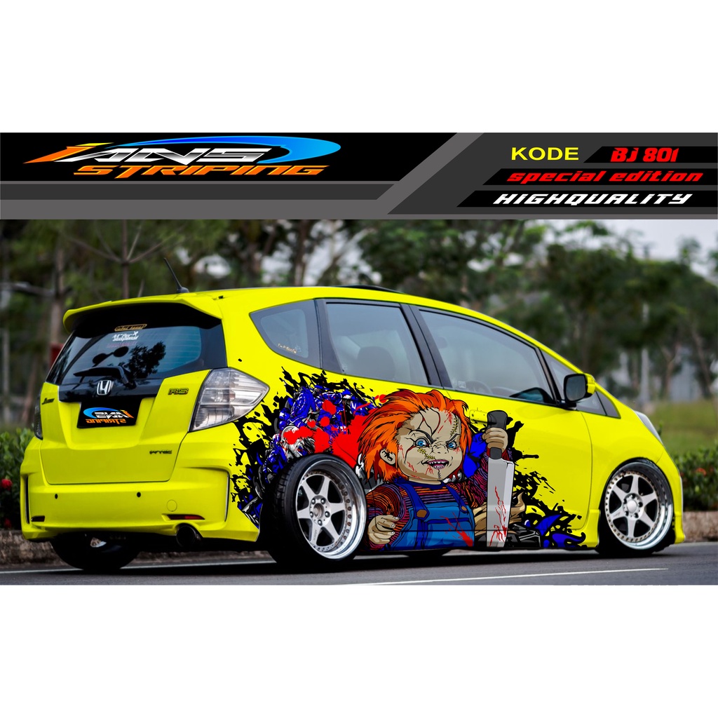 DECAL STICKER MOBIL HONDA BRIO / JAZZ RS / MOBILIO / AGYA / YARIS / ATOS / STICKER MOBIL CHUKKY