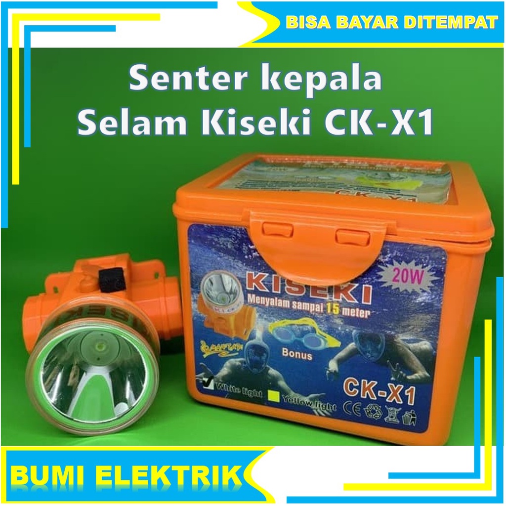 SENTER KEPALA SELAM KISEKI CK -X1 LED 20WATT / CK-X3 LED 30WATT LAMPU LED SENTER NYELAM KISEKI BONUS KACAMATA RENANG