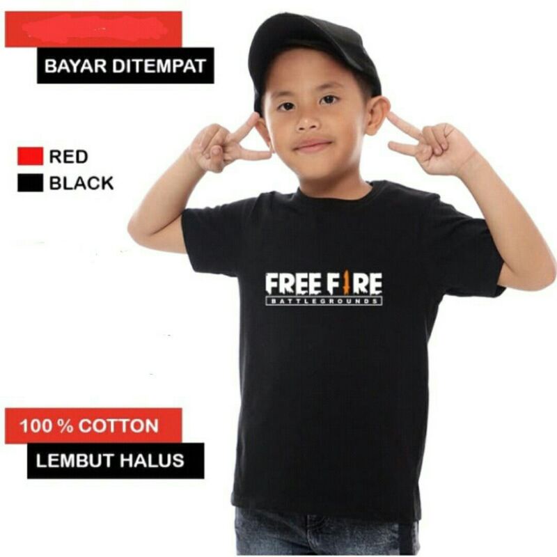 Rully_Kaos anak free fire katun Tas Ransel Sekolah SD free tali kalung kombi masker