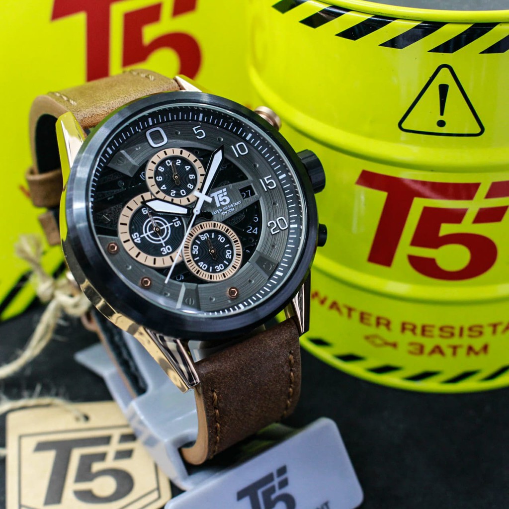 JAM TANGAN PRIA T5 H3734 CHRONOGRAPH ORIGINAL TAHAN AIR T5 H 3734 ORIGINAL