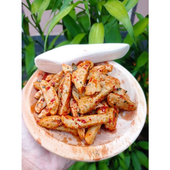 Basreng Pedas daun jeruk / basreng stik pedas daun jeruk bumbu basah isi 500gram