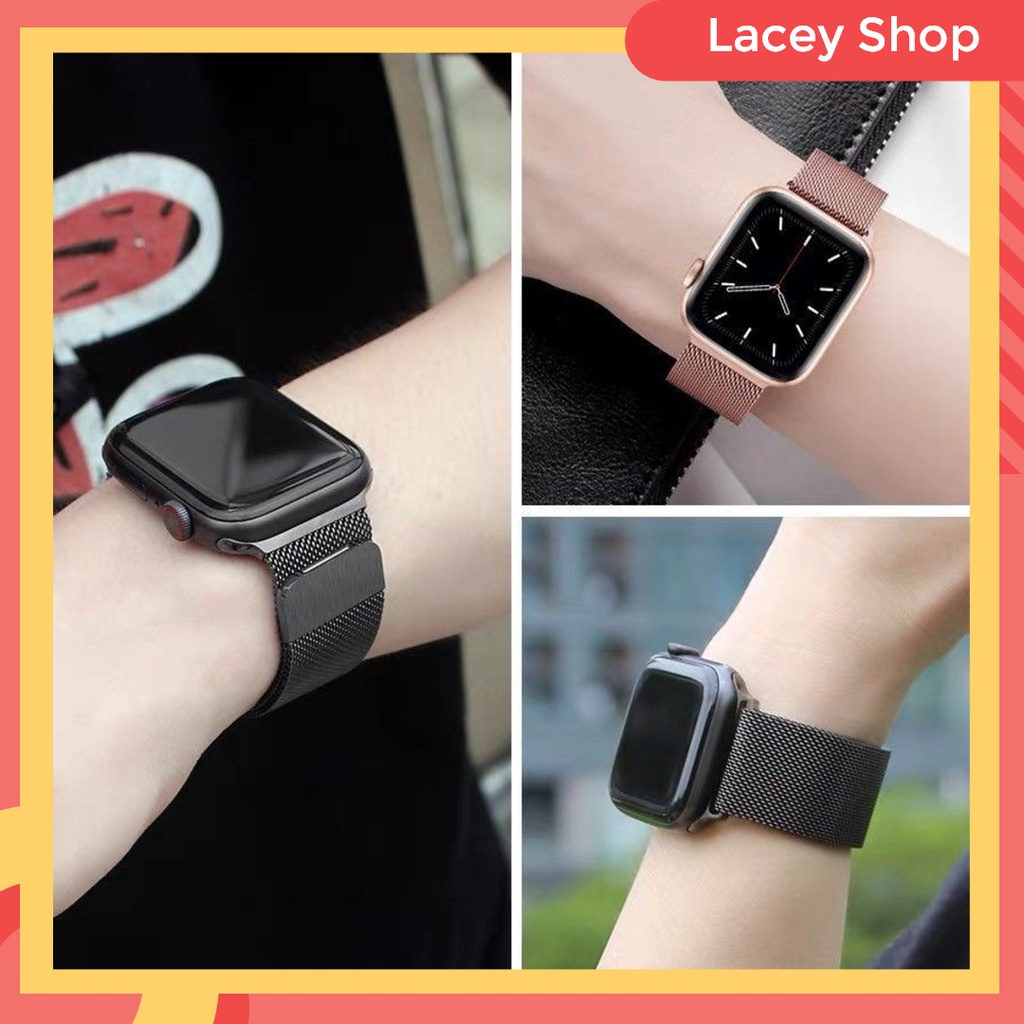 Strap Apple Watch Stainless Steel Untuk iwatch Milanese Loop Series 5 4 3 SE 2 1 Band 42mm 38mm 40mm 44mm 41mm 45mm