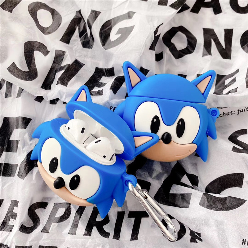 Kreatif Lucu Kartun Sonic the Hedgehog Desain Lembut Silikon Earphone Case Untuk Apple AirPods Pro Untuk Airpods2 1 Perlindungan Anti Jatuh Nirkabel Bluetooth Headset Cover Untuk AirPods