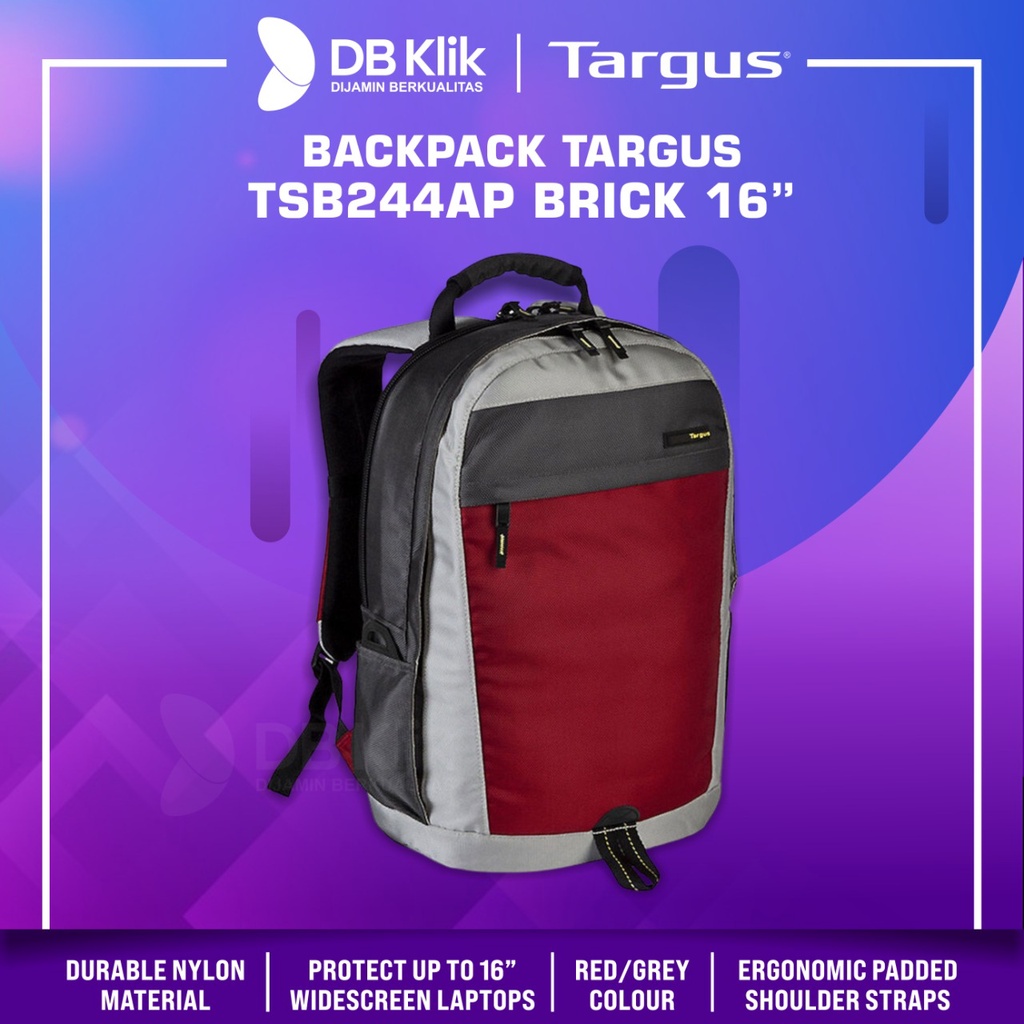 &quot;Backpack TARGUS TSB244AP BRICK Red Grey 16&quot; - TARGUS BRICK TSB244AP-50&quot;