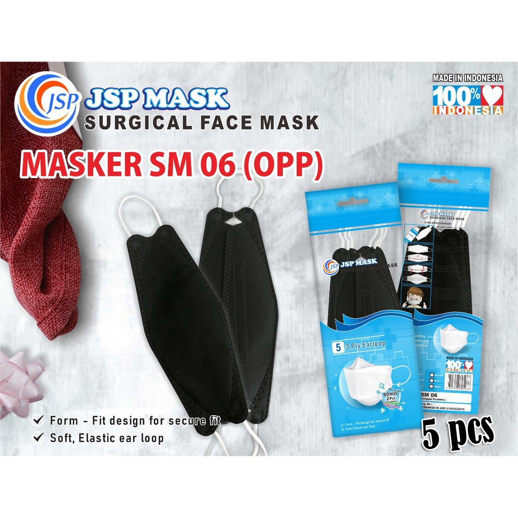 JSP MASKER isi 50 Headloop Earloop Surgical Duckbill KF94 3ply Free Konektor Disposable Mask Medis