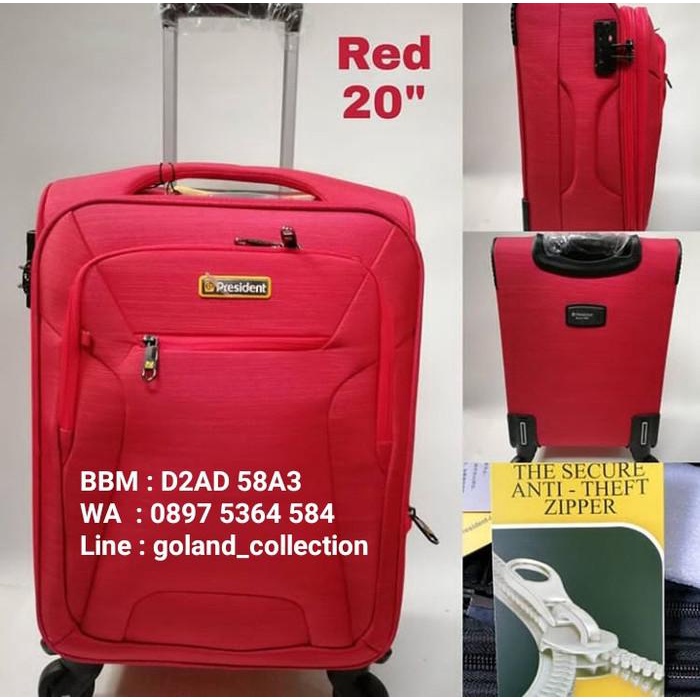 Koper President Original Kanvas Tsa Lock Ukuran Kabin 20 Inch