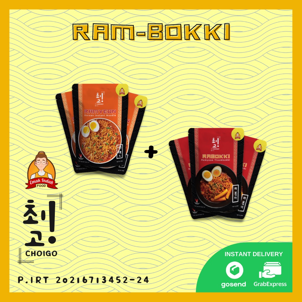 COMBO CHOIGO! 3PCS RAMYEON + 3PCS RABOKKI - RAMYEON/RAMEN KOREA INSTAN / RABOKKI CHOIGO / RABOKKI CHOIGO KOREA INSTAN - CHOIGO EMAK INDAH FOOD